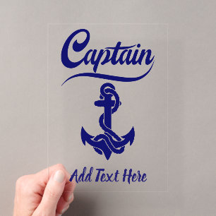 Kapitein Zeilboot Anker Zeevaart Design Acryl Uitnodigingen