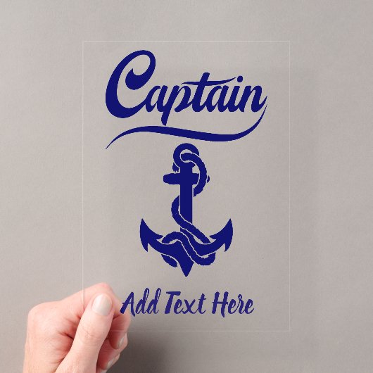 Kapitein Zeilboot Anker Zeevaart Design Acryl Uitnodigingen (Insitu (Draagbaar))