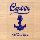 Kapitein Zeilboot Anker Zeevaart Design Acryl Uitnodigingen (Voorkant)