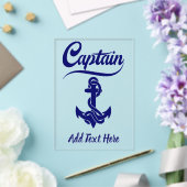 Kapitein Zeilboot Anker Zeevaart Design Acryl Uitnodigingen (Insitu (Huwelijk))