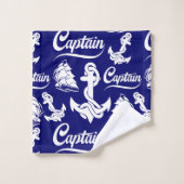 Kapitein Zeilboot Anker Zeevaart Design Bad Handdoek (Wasdoekje)