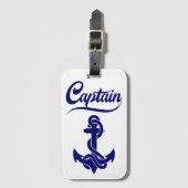 Kapitein Zeilboot Anker Zeevaart Design Bagagelabel (Voorkant (verticaal))