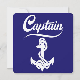 Kapitein Zeilboot Anker Zeevaart Design Bedankkaart