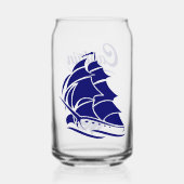 Kapitein Zeilboot Anker Zeevaart Design Blikvorm Glas (Achterkant)