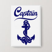 Kapitein Zeilboot Anker Zeevaart Design Button (Voorkant)