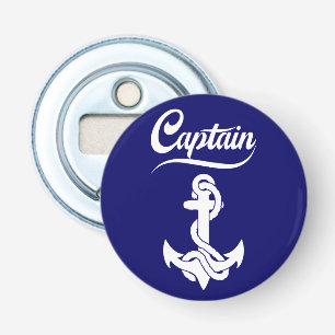 Kapitein Zeilboot Anker Zeevaart Design Button Flesopener
