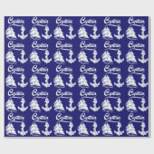 Kapitein Zeilboot Anker Zeevaart Design Cadeaupapier (Vlak)