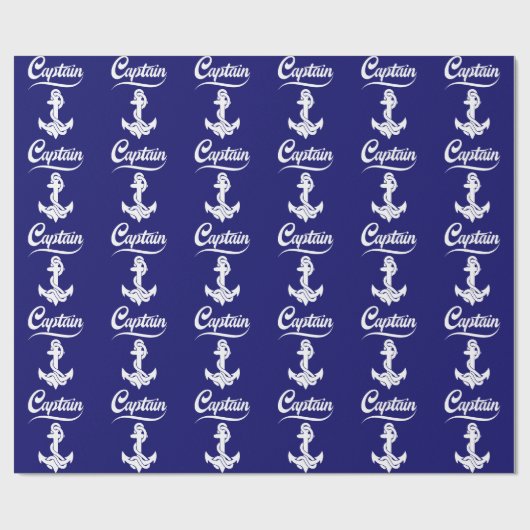 Kapitein Zeilboot Anker Zeevaart Design Cadeaupapier (Vlak)