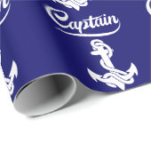 Kapitein Zeilboot Anker Zeevaart Design Cadeaupapier (Rol Hoek)