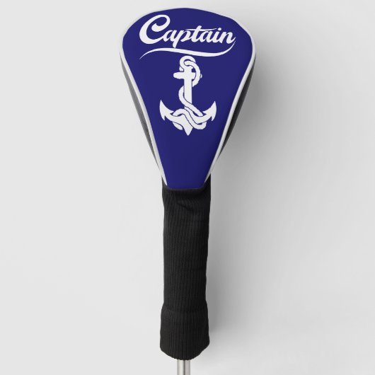 Kapitein Zeilboot Anker Zeevaart Design Golfheadcover (Voorkant)