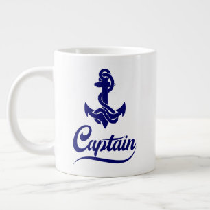 Kapitein Zeilboot Anker Zeevaart Design Grote Koffiekop