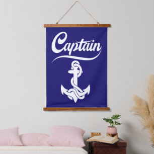Kapitein Zeilboot Anker Zeevaart Design Hangend Wandkleed
