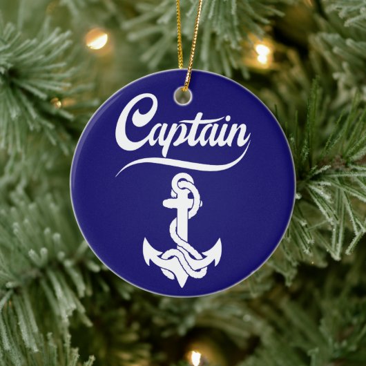 Kapitein Zeilboot Anker Zeevaart Design Keramisch Ornament (Boom)