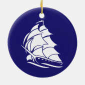 Kapitein Zeilboot Anker Zeevaart Design Keramisch Ornament (Achterkant)