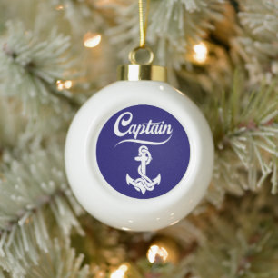Kapitein Zeilboot Anker Zeevaart Design Keramische Bal Ornament