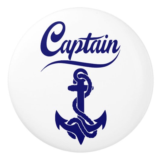 Kapitein Zeilboot Anker Zeevaart Design Keramische Knop (Voorkant)