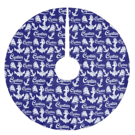 Kapitein Zeilboot Anker Zeevaart Design Kerstboom Rok (Voorkant)