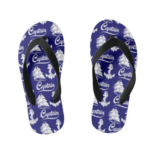 Kapitein Zeilboot Anker Zeevaart Design Kinder Teenslippers