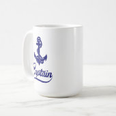 Kapitein Zeilboot Anker Zeevaart Design Koffiemok (Voorkant links)