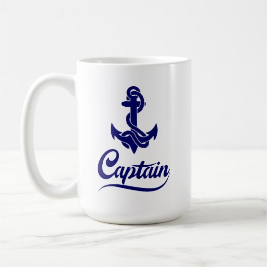 Kapitein Zeilboot Anker Zeevaart Design Koffiemok (Links)