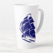 Kapitein Zeilboot Anker Zeevaart Design Latte Mok (Rechterhoek)