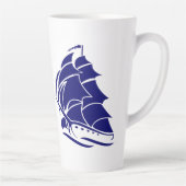 Kapitein Zeilboot Anker Zeevaart Design Latte Mok (Rechts)