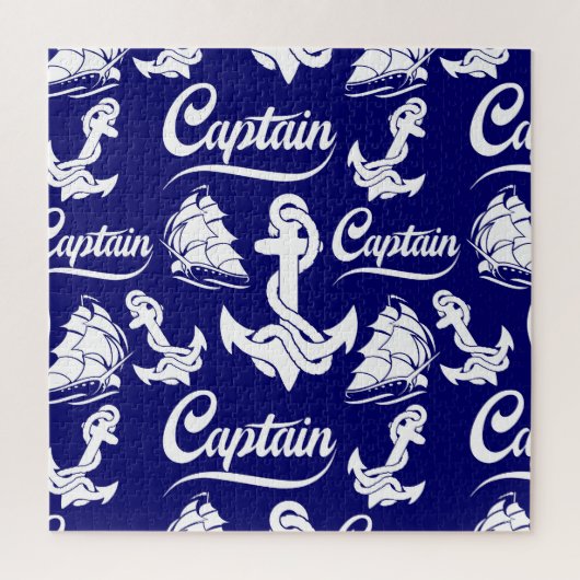 Kapitein Zeilboot Anker Zeevaart Design Legpuzzel (Verticaal)