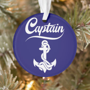 Kapitein Zeilboot Anker Zeevaart Design Ornament