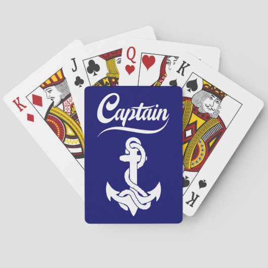 Kapitein Zeilboot Anker Zeevaart Design Pokerkaarten (Achterkant)