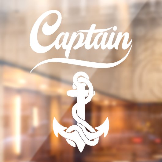 Kapitein Zeilboot Anker Zeevaart Design Raamsticker (Vel 2)