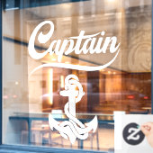 Kapitein Zeilboot Anker Zeevaart Design Raamsticker (Cafe Raam)