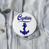 Kapitein Zeilboot Anker Zeevaart Design Ronde Button 4,0 Cm (In situ)