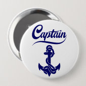 Kapitein Zeilboot Anker Zeevaart Design Ronde Button 4,0 Cm (Voorkant /achterkant)