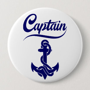 Kapitein Zeilboot Anker Zeevaart Design Ronde Button 4,0 Cm