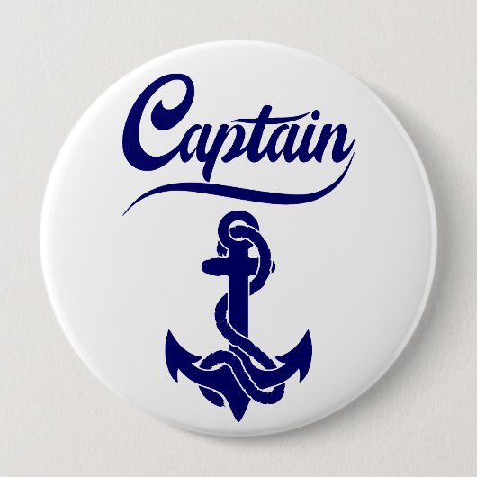 Kapitein Zeilboot Anker Zeevaart Design Ronde Button 4,0 Cm (Voorkant)