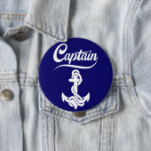 Kapitein Zeilboot Anker Zeevaart Design Ronde Button 4,0 Cm (In situ)