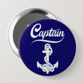 Kapitein Zeilboot Anker Zeevaart Design Ronde Button 4,0 Cm (Voorkant /achterkant)
