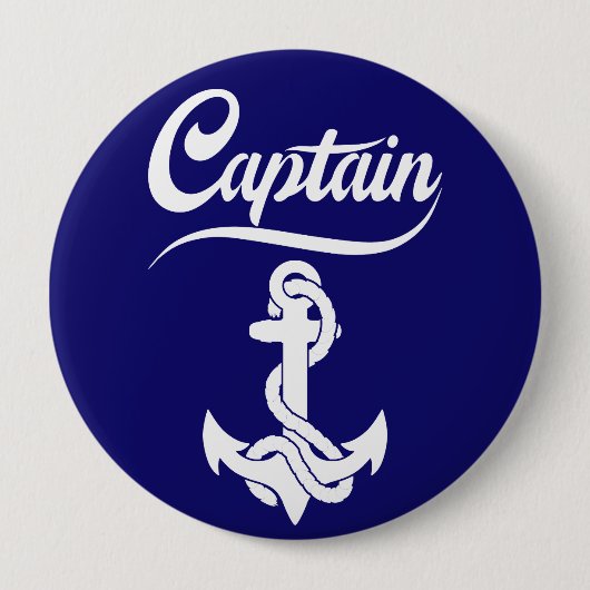 Kapitein Zeilboot Anker Zeevaart Design Ronde Button 4,0 Cm (Voorkant)