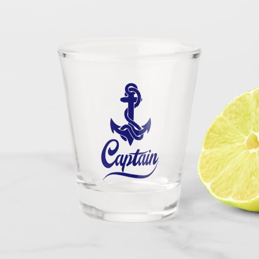 Kapitein Zeilboot Anker Zeevaart Design Shot Glas (Voorkant)