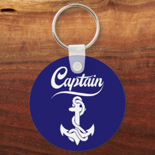Kapitein Zeilboot Anker Zeevaart Design Sleutelhanger