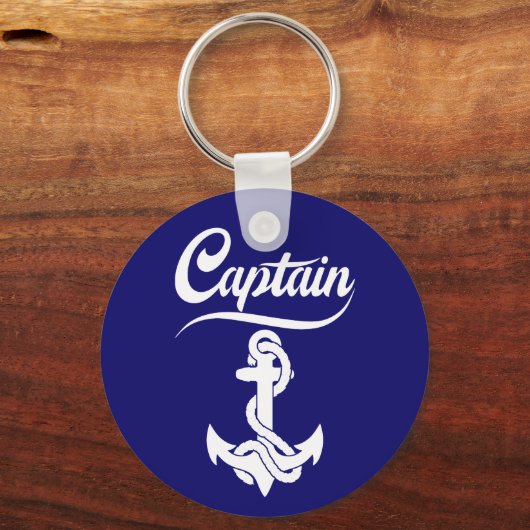 Kapitein Zeilboot Anker Zeevaart Design Sleutelhanger (Voorkant)
