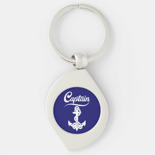 Kapitein Zeilboot Anker Zeevaart Design Sleutelhanger (Voorkant)