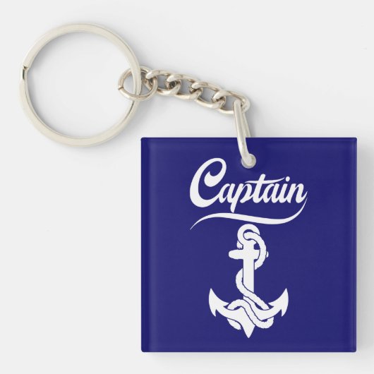 Kapitein Zeilboot Anker Zeevaart Design Sleutelhanger (voorkant)