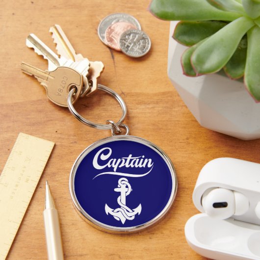 Kapitein Zeilboot Anker Zeevaart Design Sleutelhanger (Bureau)