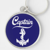 Kapitein Zeilboot Anker Zeevaart Design Sleutelhanger (Voorkant)