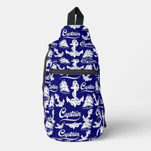 Kapitein Zeilboot Anker Zeevaart Design Sling Bag (Voorkant)