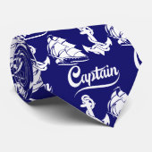 Kapitein Zeilboot Anker Zeevaart Design Stropdas (Opgerold)