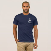 Kapitein Zeilboot Anker Zeevaart Design T-shirt (Voorkant volledig)