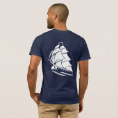 Kapitein Zeilboot Anker Zeevaart Design T-shirt (Achterkant volledig)