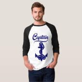 Kapitein Zeilboot Anker Zeevaart Design T-shirt (Voorkant volledig)